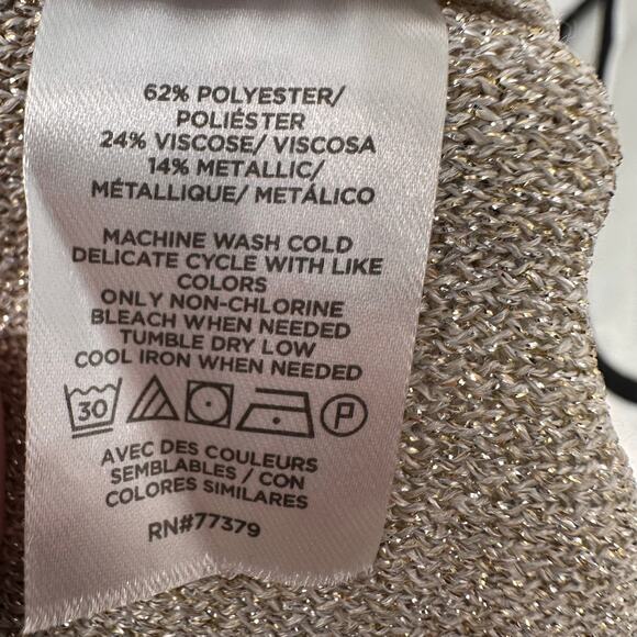 NEW Ann Taylor Gold Silver Metallic Shrug Cardigan Sz Small - Picture 8 of 8